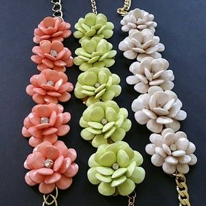 3 Crystal Centered Flower Necklaces